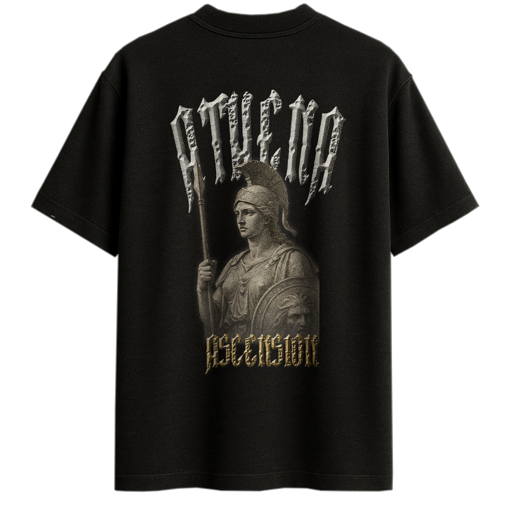 Mockup tshirt noir back ascension athena nobg